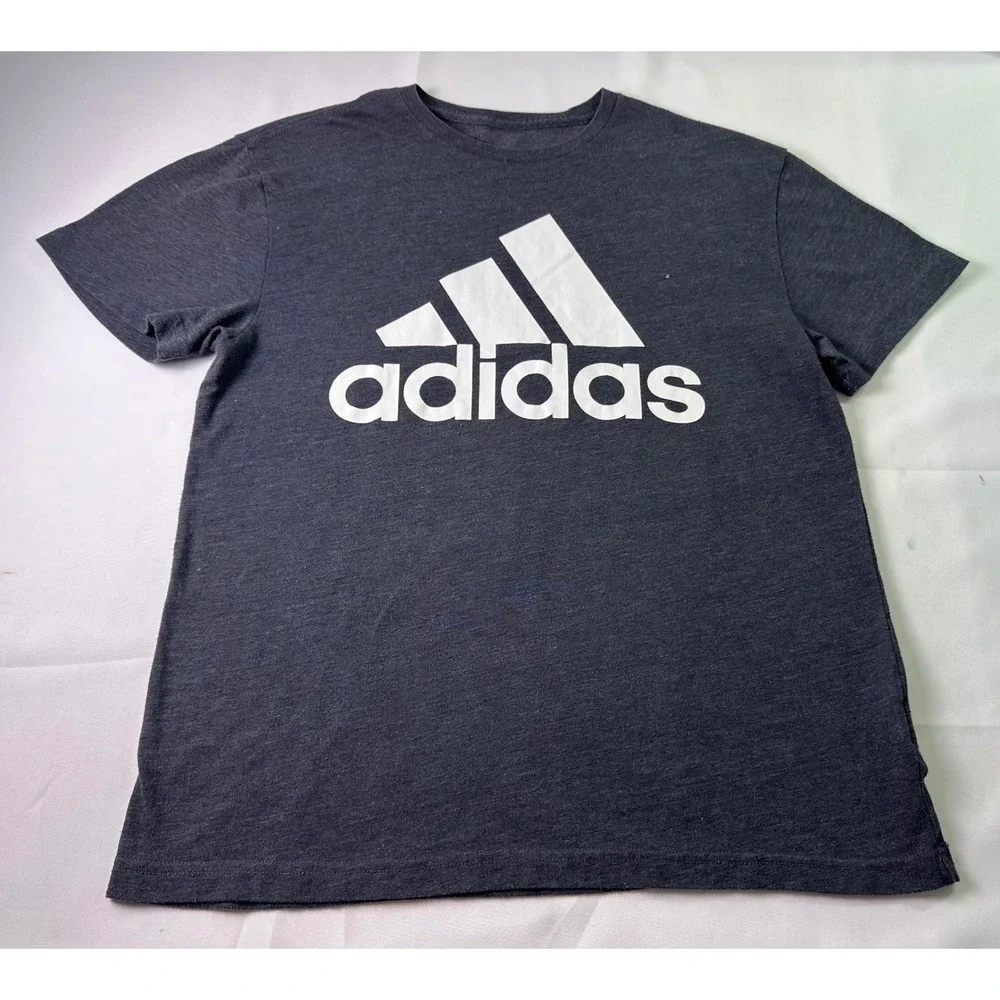 Adidas‎ Badge of Sport Logo T-Shirt Charcoal Heather Gray Tri-Blend Men's Large